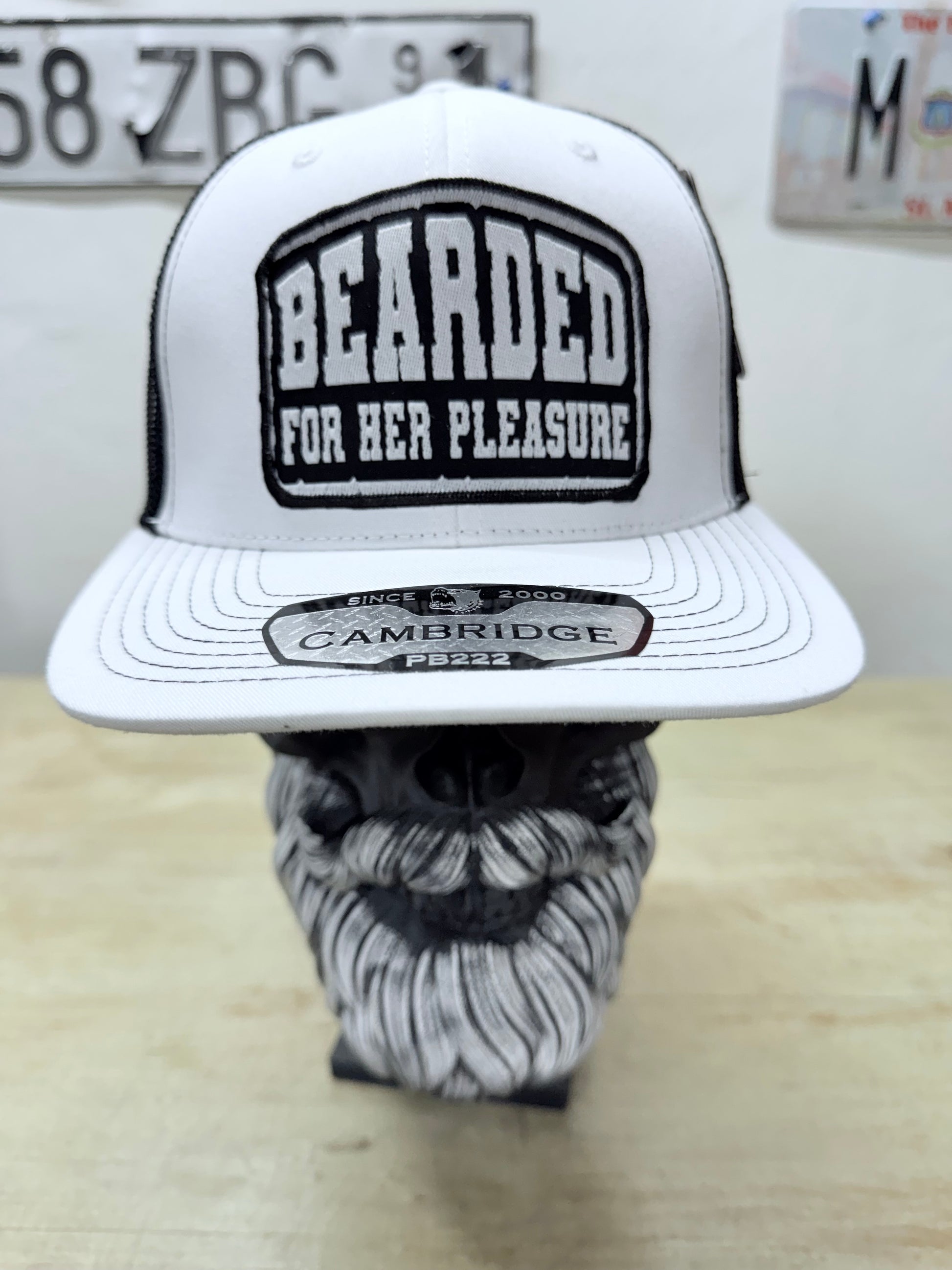 Bearded For Her Pleasure Funny Trucker Hat, Bearded Man Gift, Patch Hat for Beard Lovers, Unique Beard Dad 