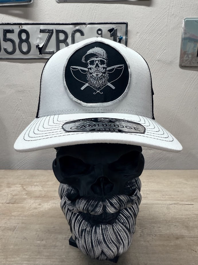 Beard Skull Embroidered Patch Fishing Trucker Hat - Fun Gift for Beard Enthusiasts - Gift for Beard Lovers -Comes With A Free Beard Sticker (Copy)