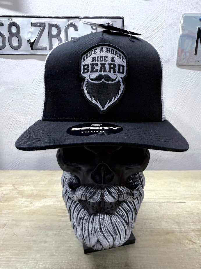 Save A Horse Ride A Beard Trucker Hat - Ultimate Gift for Beard Enthusiasts - Fun Unique Trucker Hat Beard Lovers - With Free Beard Sticker