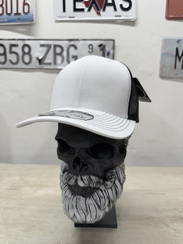 white trucker hat