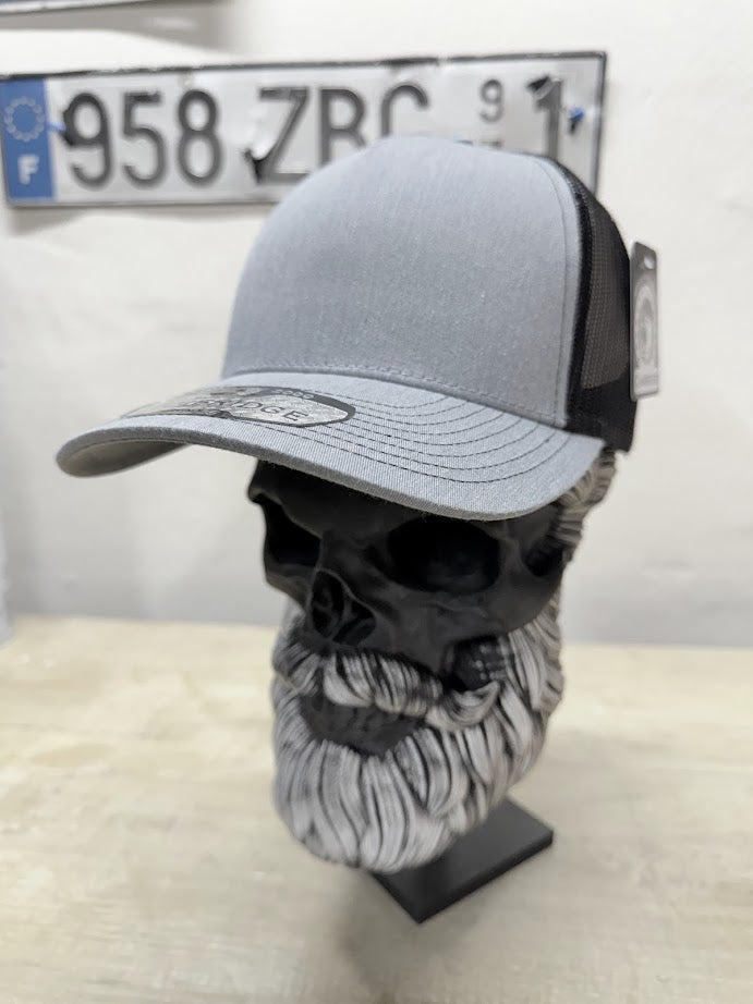 Born to Ride Biker Trucker Hat with Skull and Beard Embroidery Patch - Fun & Unique Trucker Hat for Beard Lovers - With Free Beard Sticker