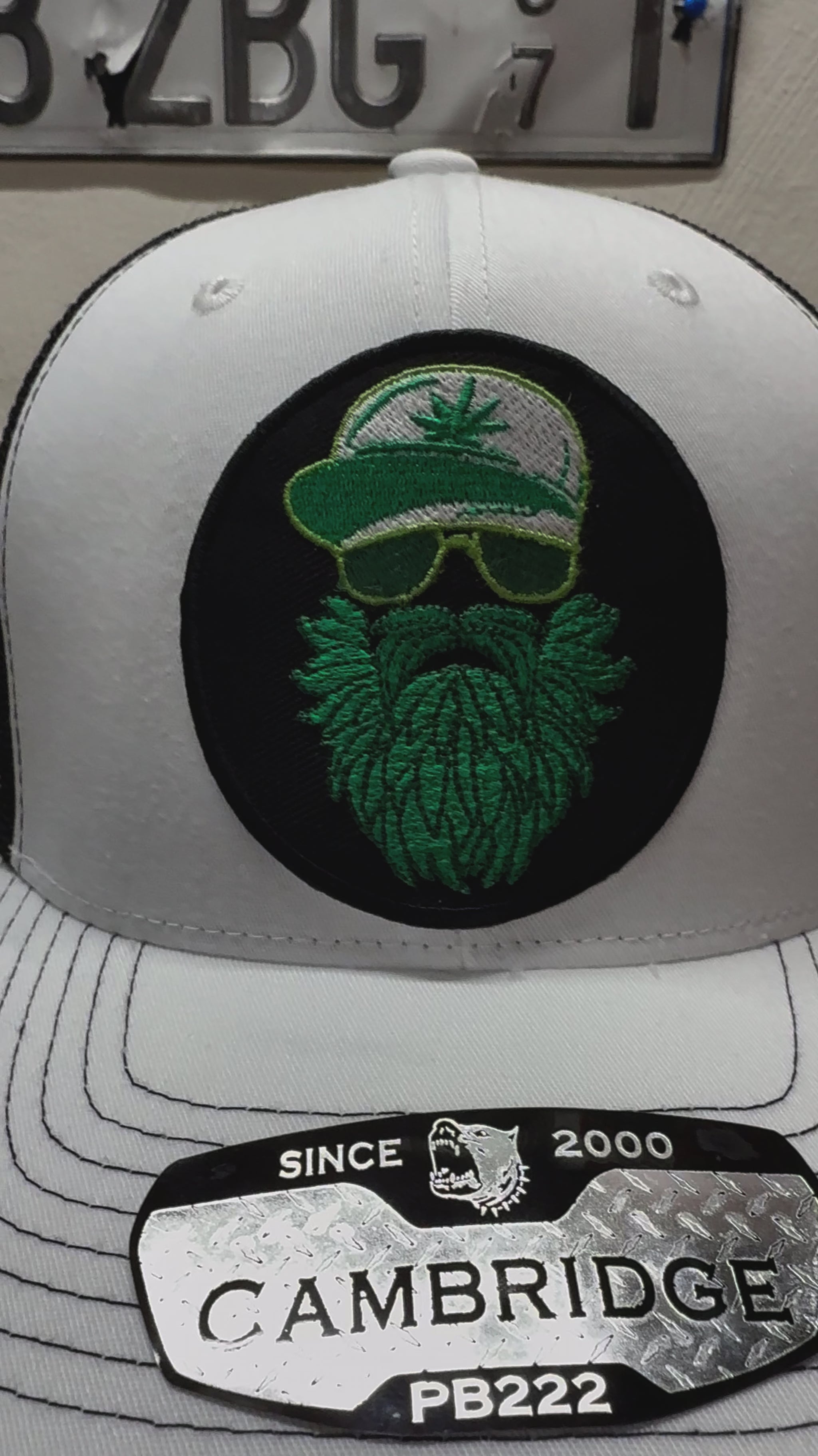 Embroidered Weed Man Beard Baseball Hat Trucker Cap