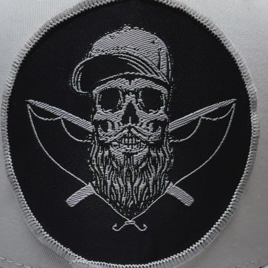 Beard Skull Embroidered Patch Fishing Trucker Hat - Fun Gift for Beard Enthusiasts - Gift for Beard Lovers -Comes With A Free Beard Sticker (Copy)