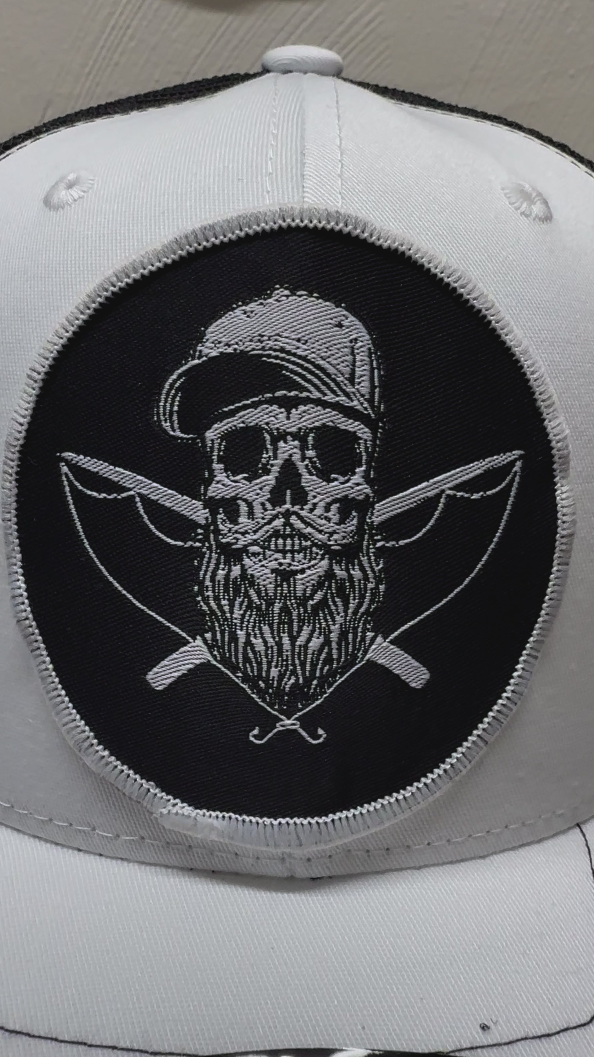 Beard Skull Embroidered Patch Fishing Trucker Hat - Fun Gift for Beard Enthusiasts - Gift for Beard Lovers -Comes With A Free Beard Sticker (Copy)