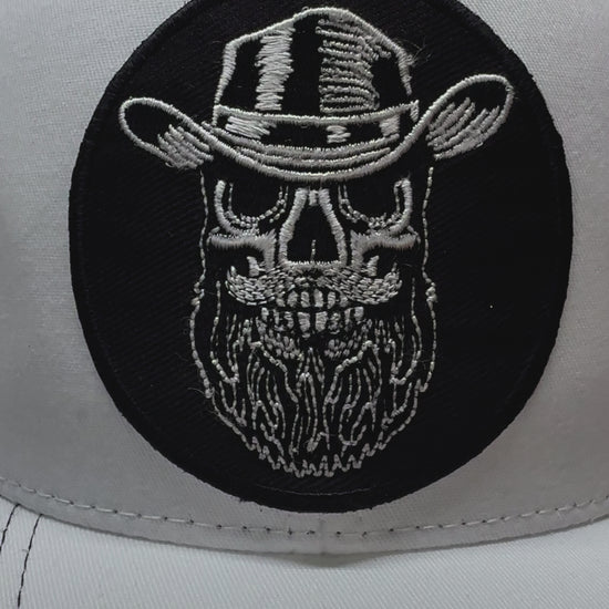 Unique Beard Skull Cowboy Trucker Hat