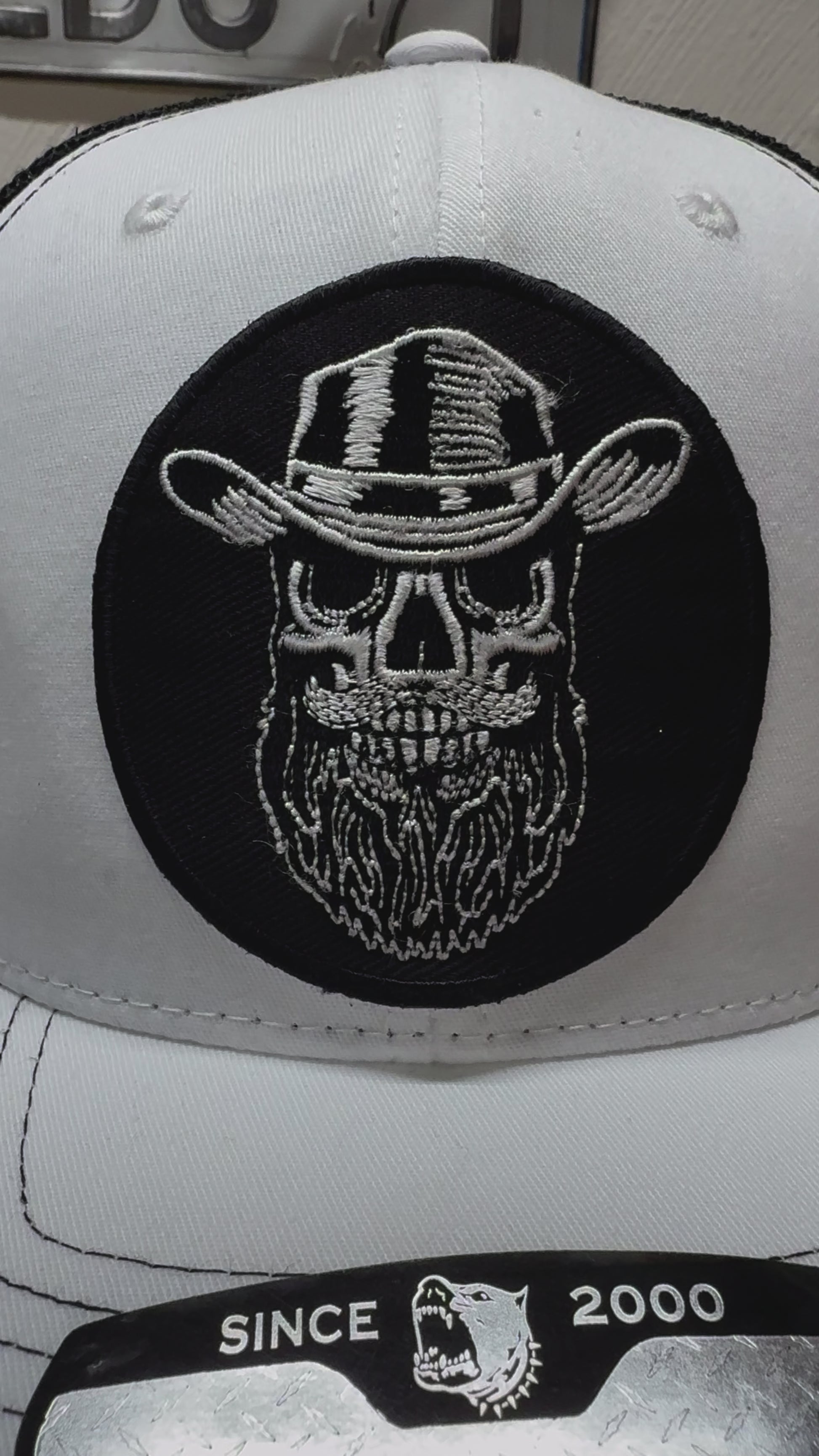 Unique Beard Skull Cowboy Trucker Hat